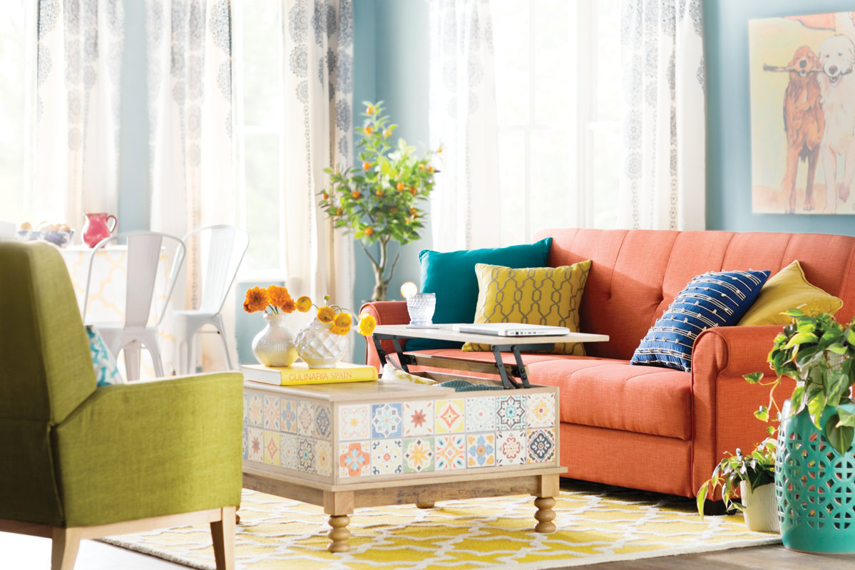 Eclectic Living Room Design Photo by Wayfair Catalog
